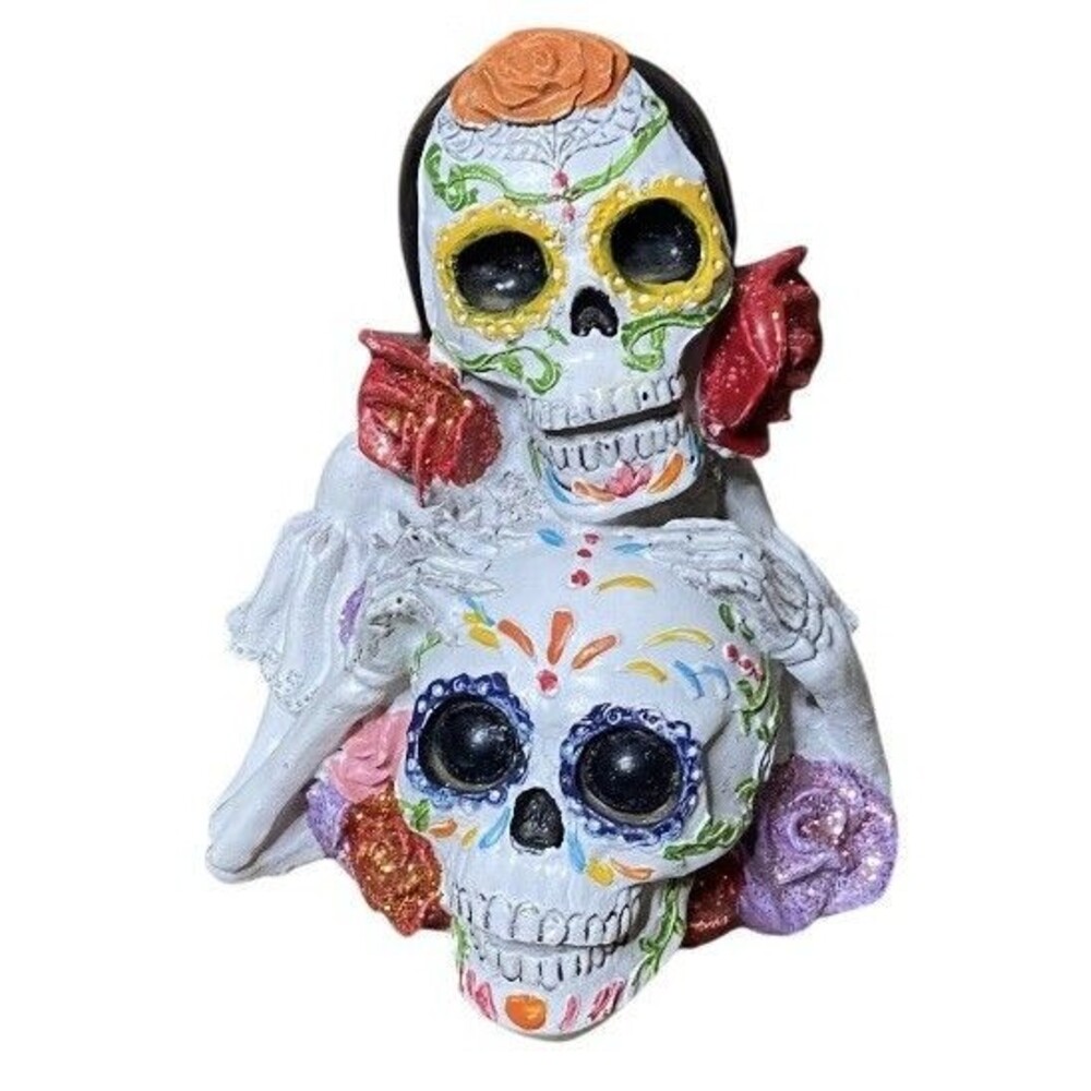 Day Of Dead Stacked Skulls Halloween Decoration 6.25”